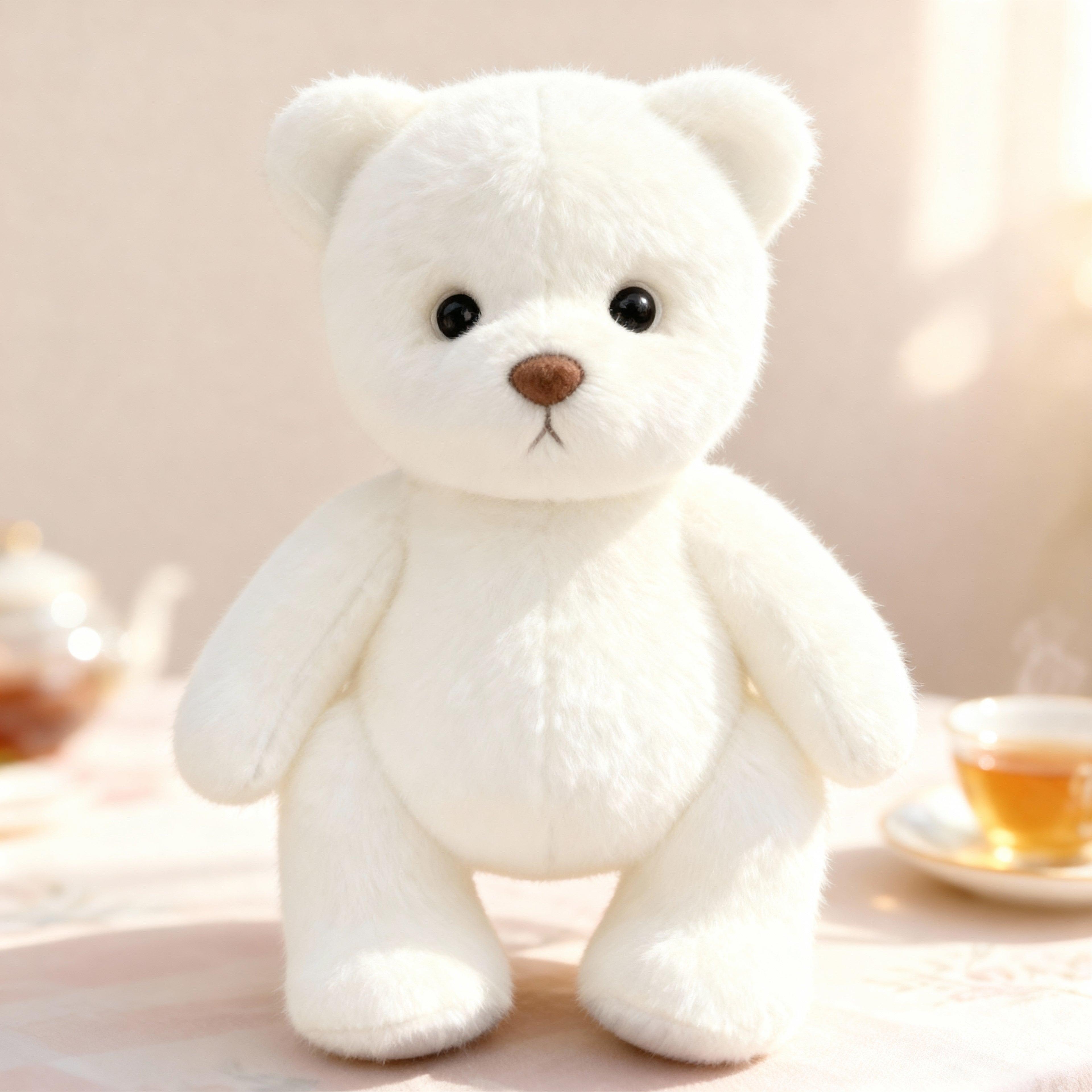 Ručne robený plyšový medvedík - Biely